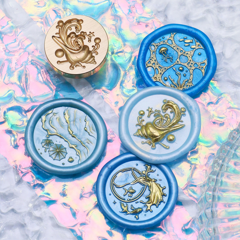 Wax Seal Stamp Set - Serie de relieve de flores de