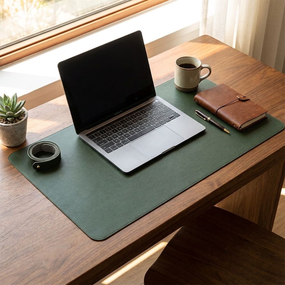 Leather Desk Pad - Alfombrilla de escritorio de cuero sintético
