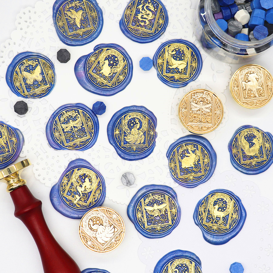 Wax Seal Stamp Set - Sello de cera de animales cielo,